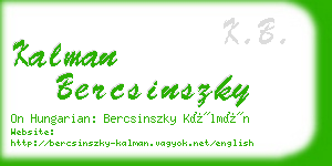 kalman bercsinszky business card